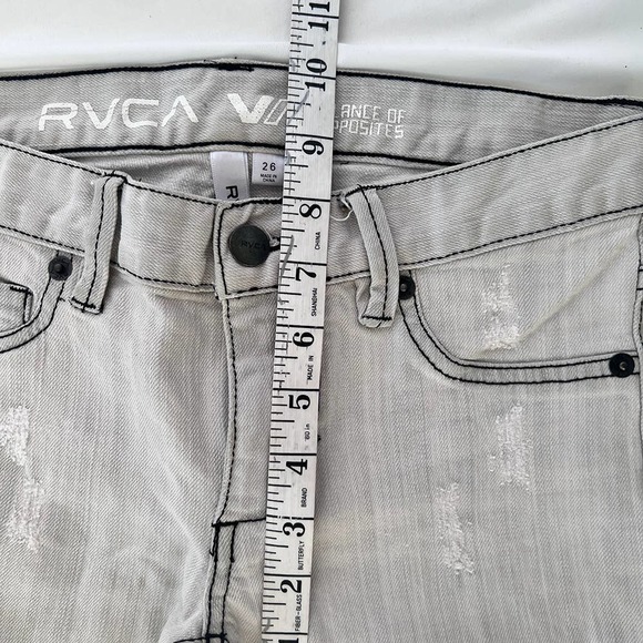 RVCA Distressed Denim Skinny Jeans Size 26 - Picture 6 of 10
